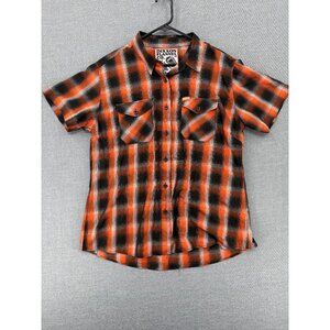Dixxon Flannel Co The Piston Button Shirt Orange Plaid Party Womens 2XL